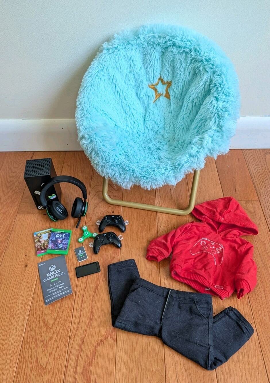 American Girl Truly Me Retired Xbox Gaming Set + Game On Clothes Bundle